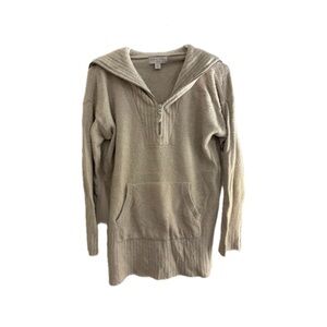 Barefoot Dreams CozyChic Lite High Rib Half Zip Tunic in Biscotti